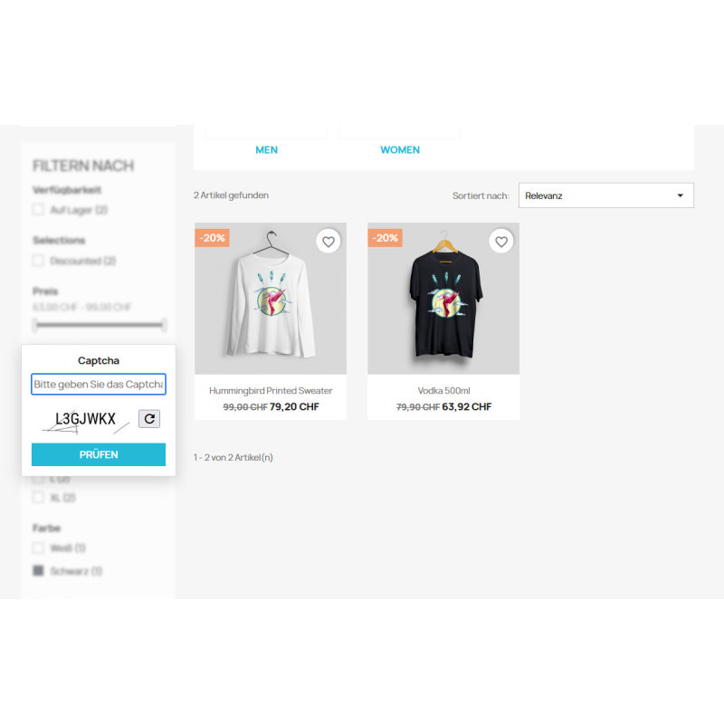 Filter Bot Protection für PrestaShop